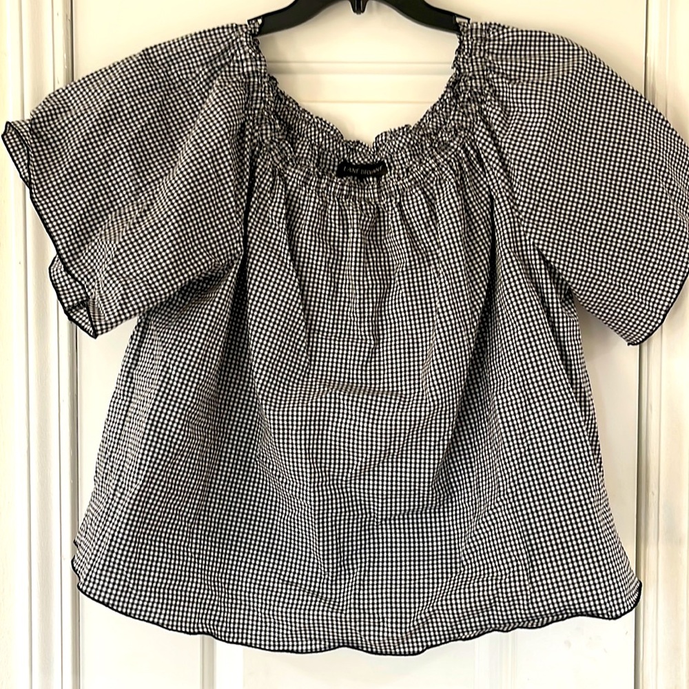 Lane Bryant 18/20 Black Gingham Blouse